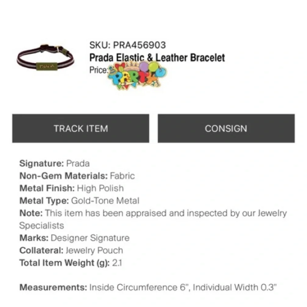 PRADA-AUTHENTIC (Preloved) Elastic And Leather Bracelet - Picture 12 of 13